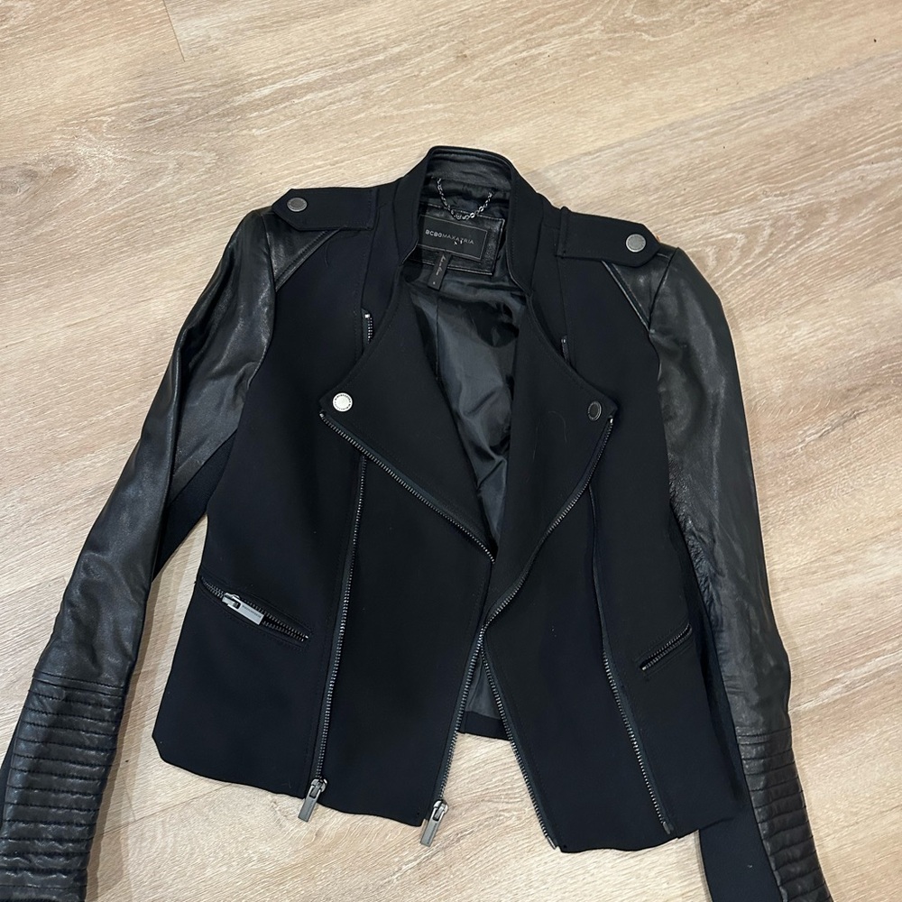BCBGMaxAzria Black Leather Women's Jacket